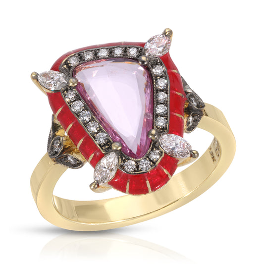 Pink Sapphire & Diamond Rock Candy Ring