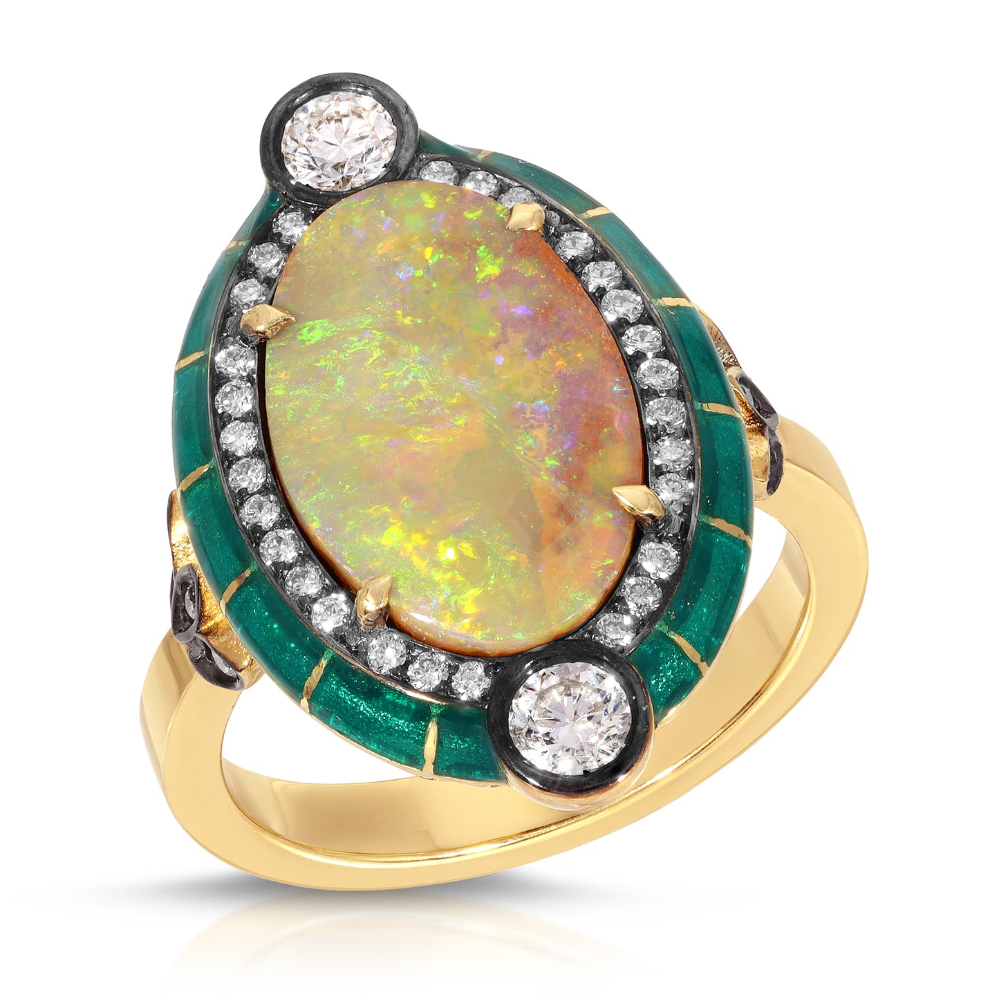 Opal & Diamond Rock Candy Ring